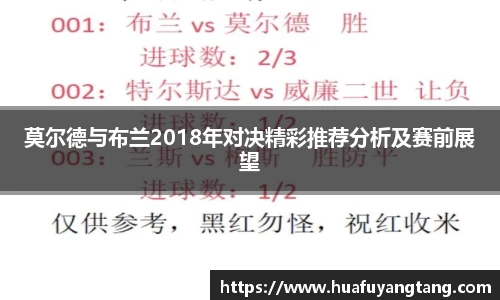 莫尔德与布兰2018年对决精彩推荐分析及赛前展望